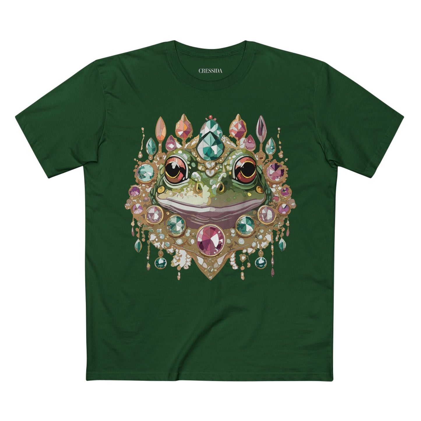 Frog Graphic Unisex 100 Cotton Tee With Unique Animal Golden Medallion Art Design 62