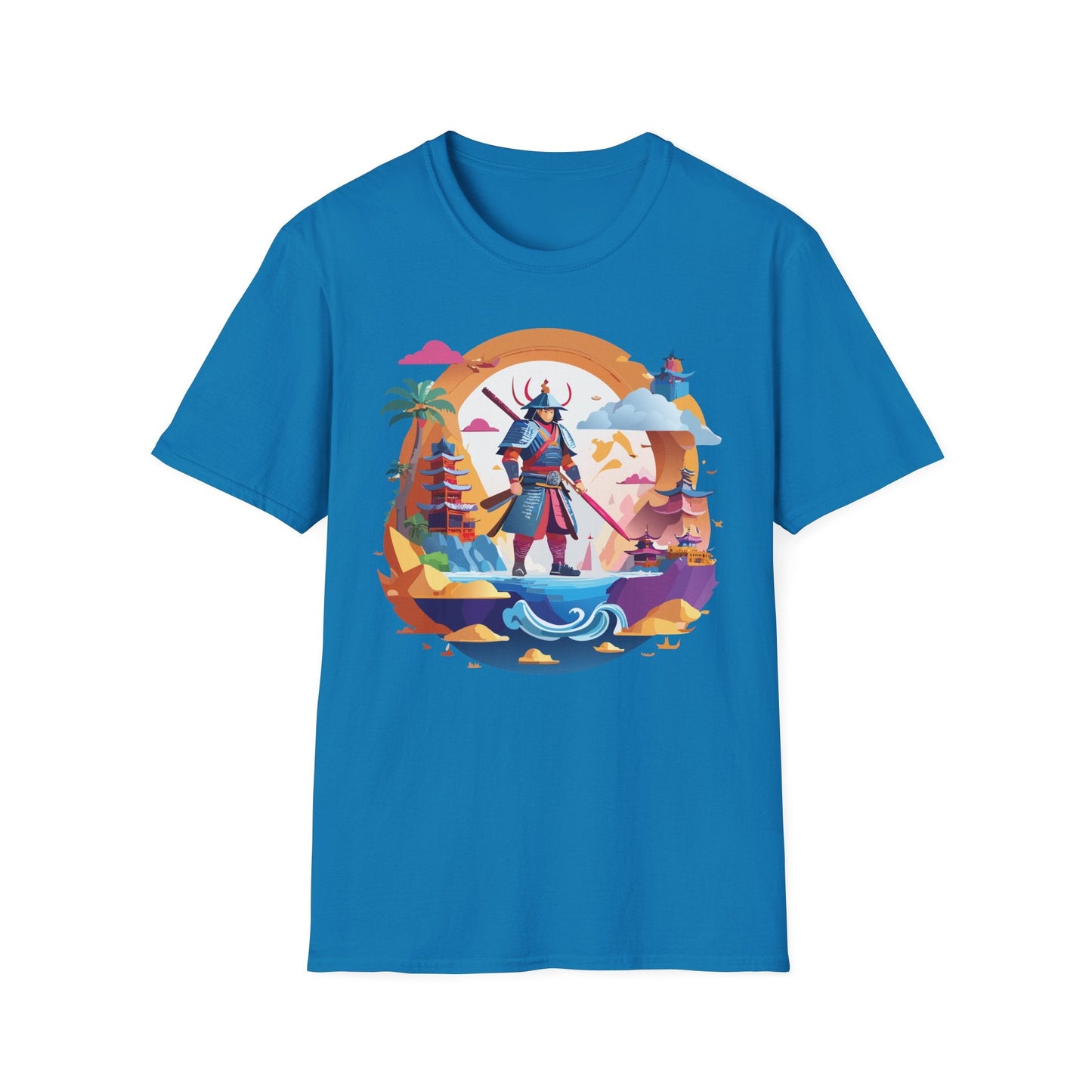 Samurai T Shirt Unisex Gildan Softstyle 64000 100 Percent Ring Spun Cotton Lightweight Tee