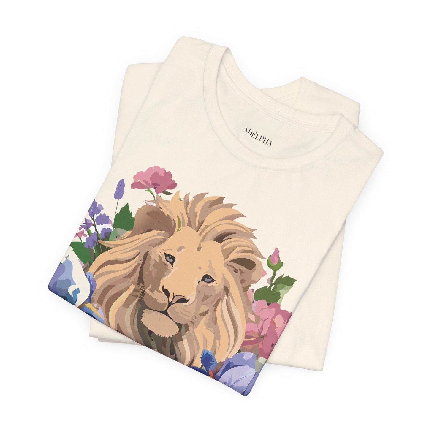 Adelpha Lion Shirt Unisex Graphic Tee Short Sleeve Vintage Style Lion Design Artwork