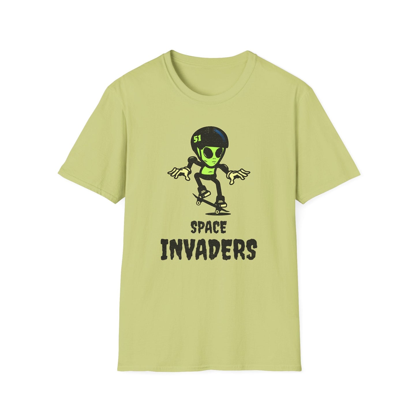 Alien Skateboard Space Invaders Shirt