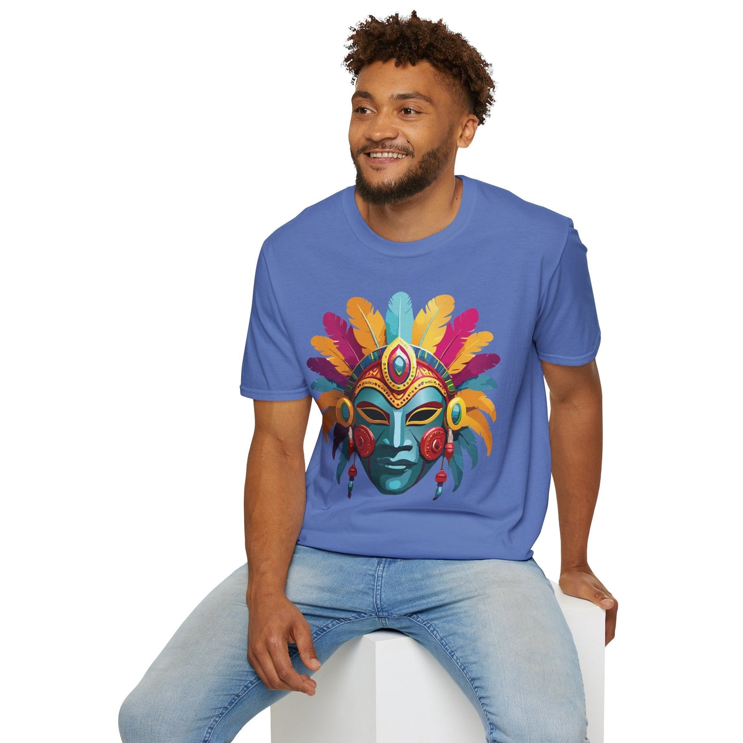 Mask Graphic Unisex Cotton Masquerade Design Artwork Tee 26