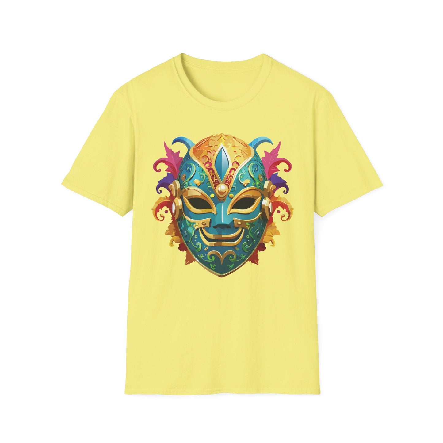 Mask Tee Shirt Unisex Softstyle Gildan 64000 100 Percent Ring Spun Cotton Comfortable Masquerade Tee