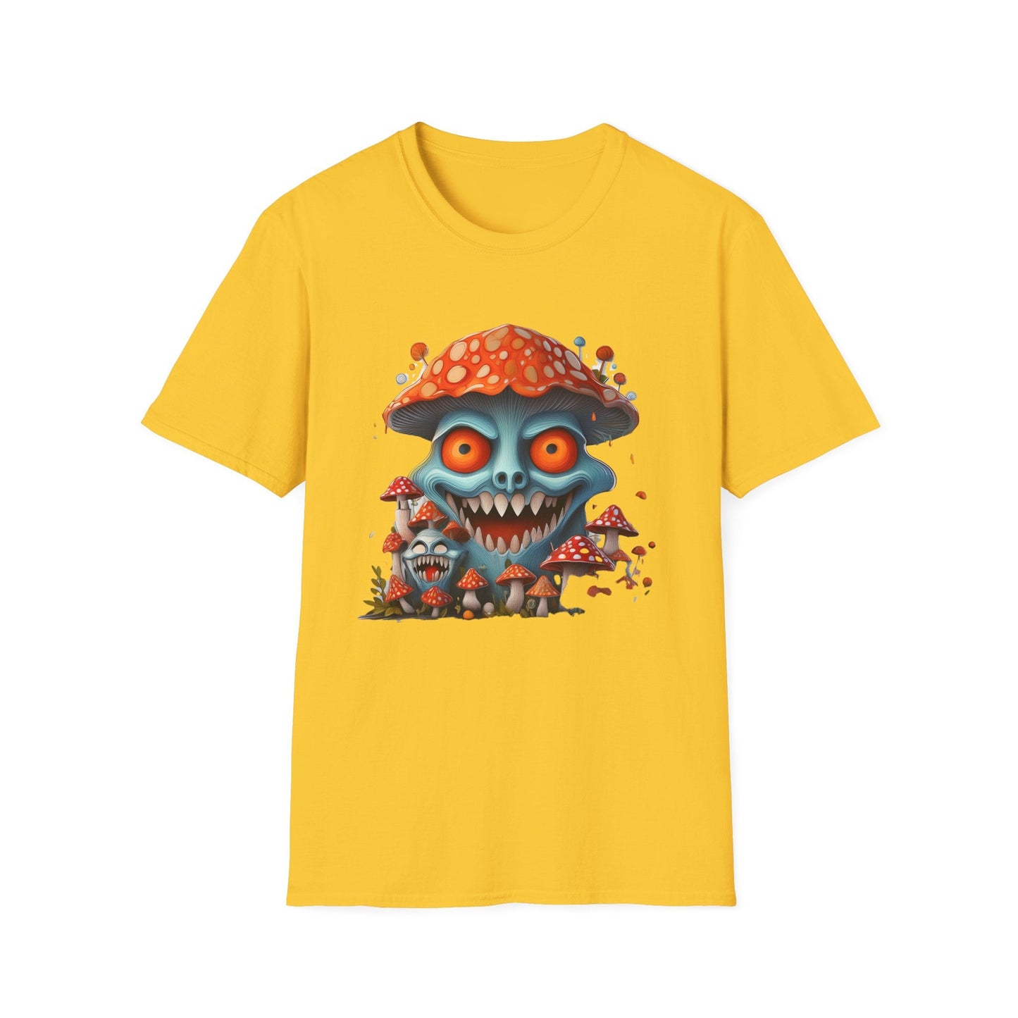 Funny Mashroom Graphic Unisex Softstyle Cotton With Cartoon Illustration Design 3