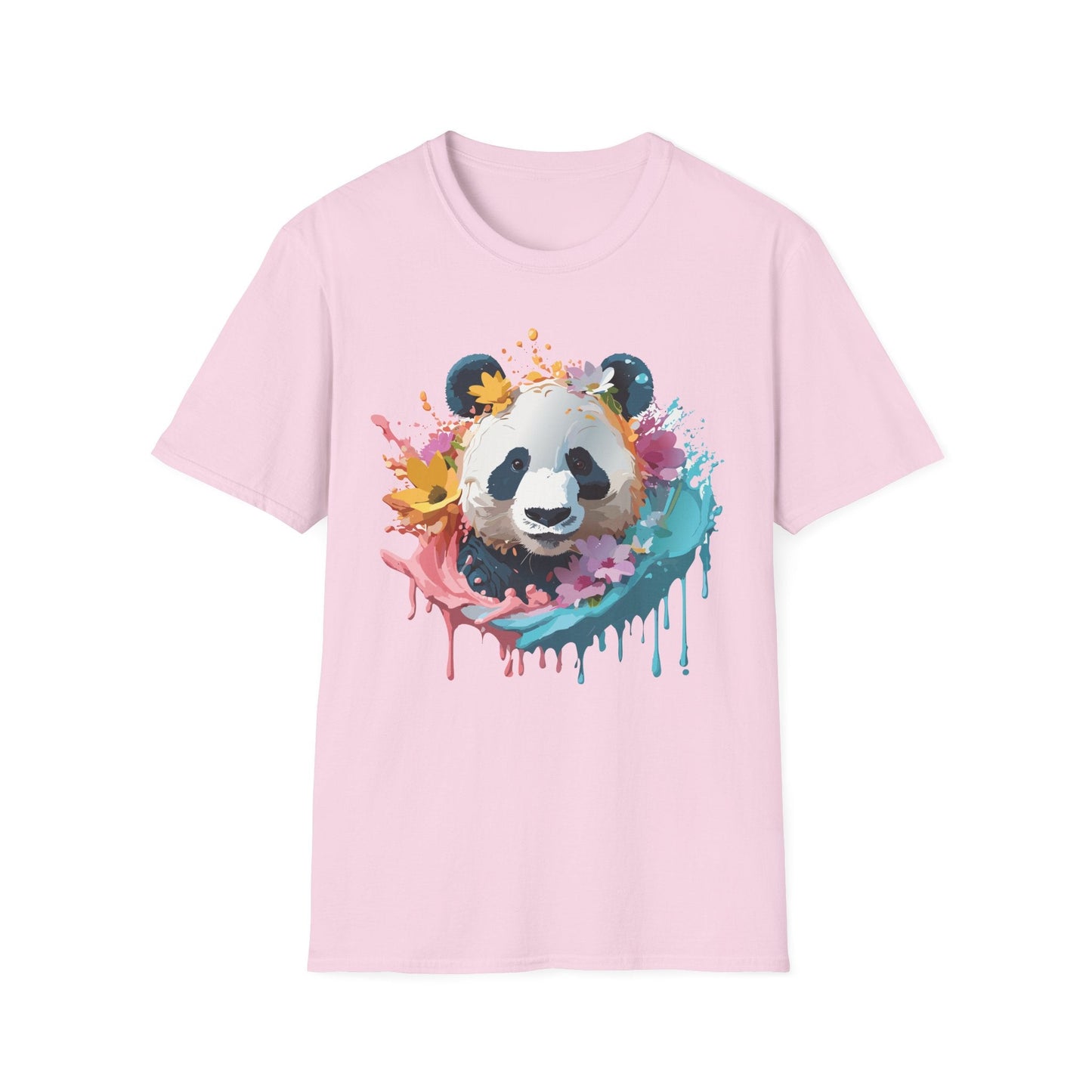 Unisex Panda Shirt Softstyle Tee 100 Percent Ring Spun Cotton Casual Animal Print