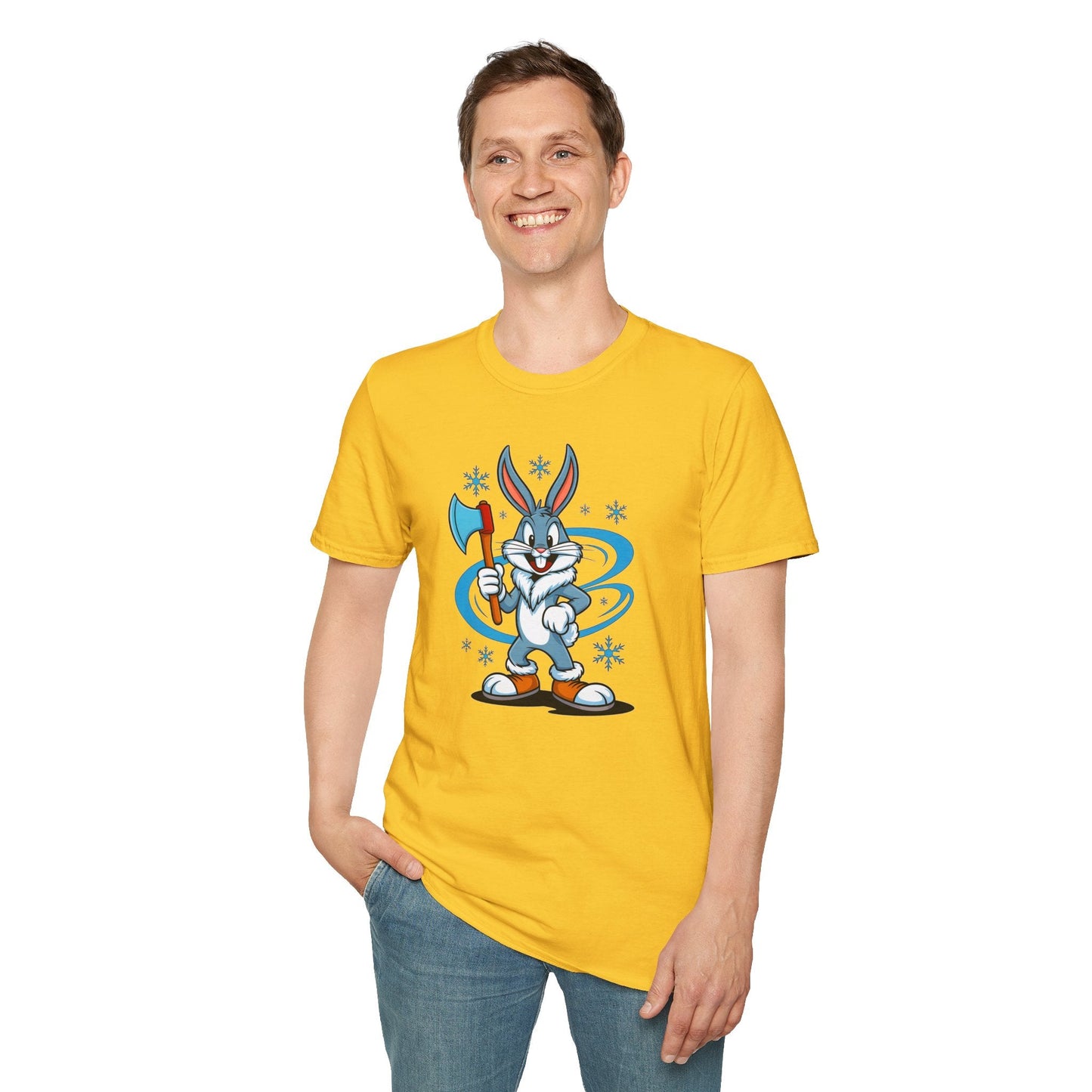 Bugs Bunny T Shirt Cartoon Print Unisex Softstyle Tee Gildan 64000 100 Percent Cotton