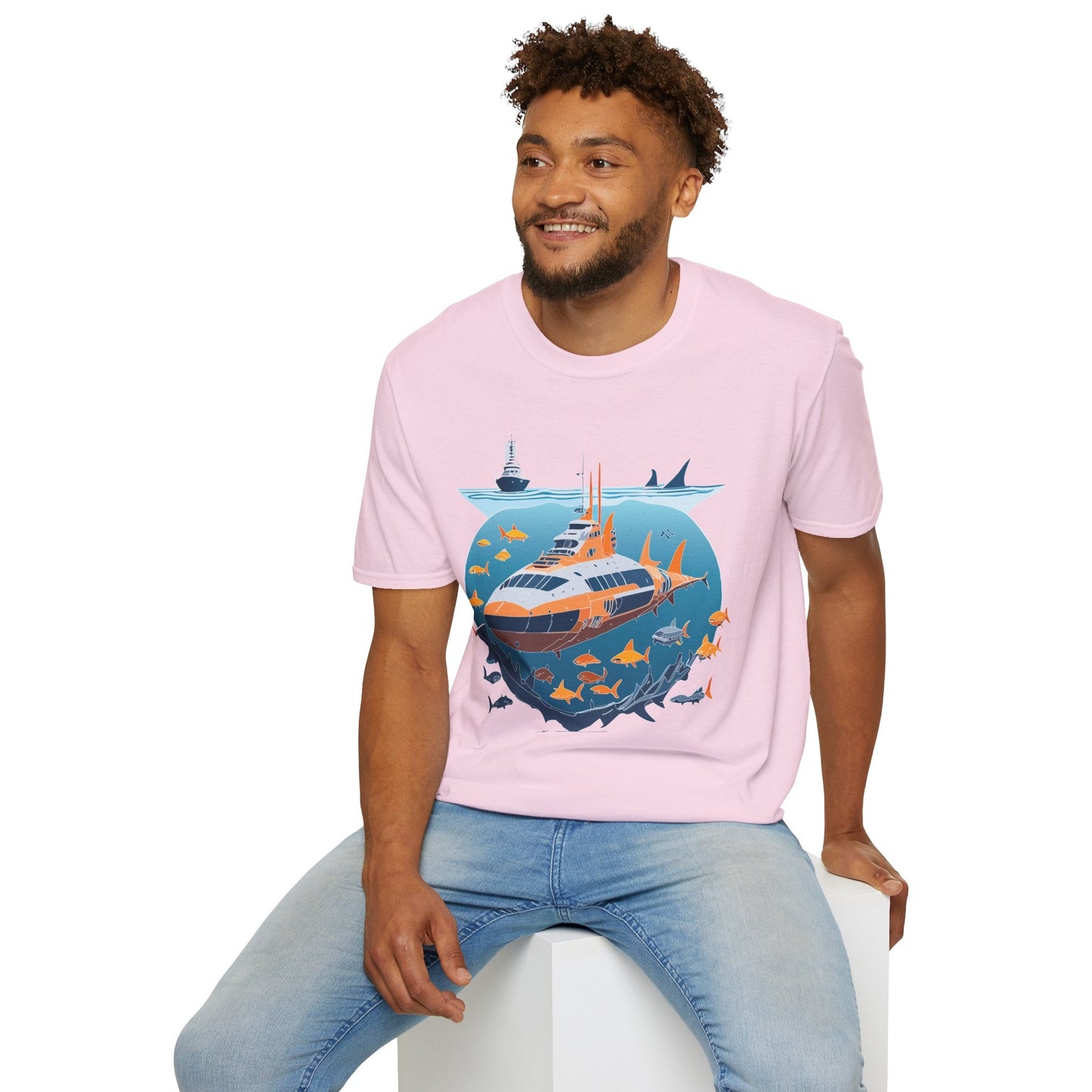 Ocean Tee Shirt Unisex Short Sleeve Gildan Softstyle 64000 Premium Comfort Ocean Artwork