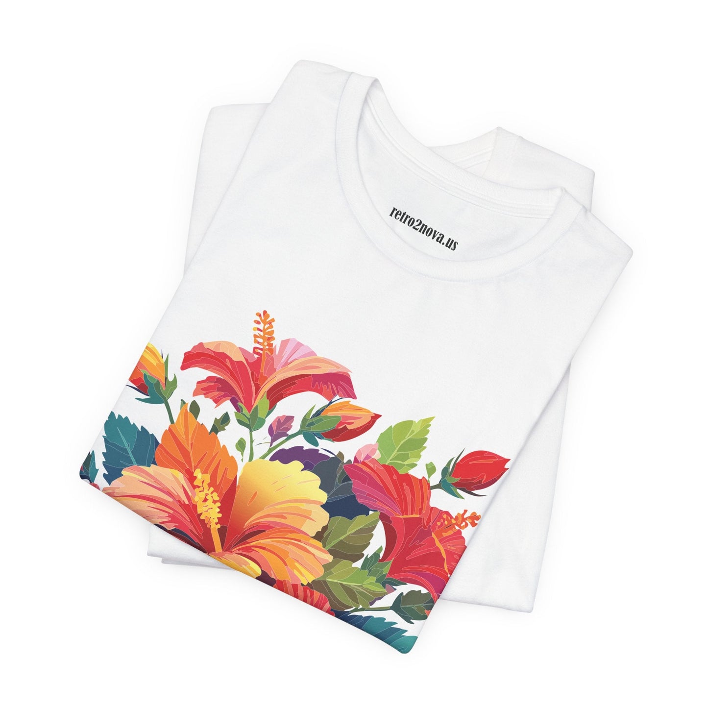 Retro2Nova Floral Shirt Unisex Jersey Short Sleeve Tee From Flowers Collection Bold Vibrant Design