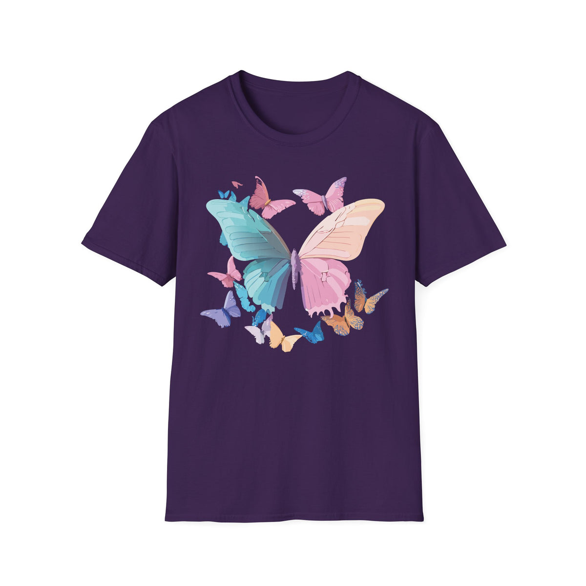 Colorful Butterfly Graphic Design Unisex 100 Cotton Gildan T-Shirt