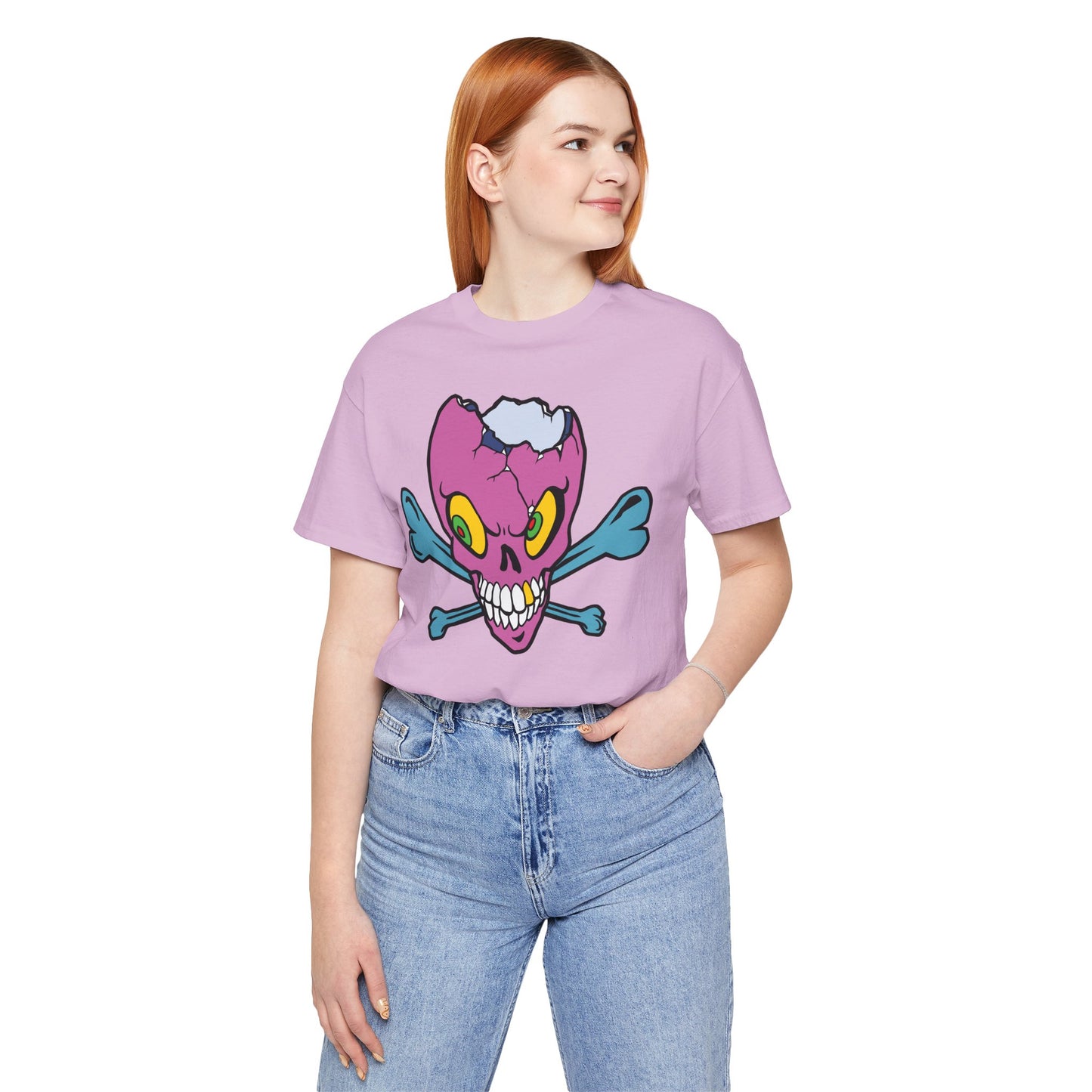 Purple Skull Graphic Design Tee, Skull Shirt, Vintage Tees, Art Design T-Shirt, Vintage Graphic Tee, Art Shirts with Skulls 5