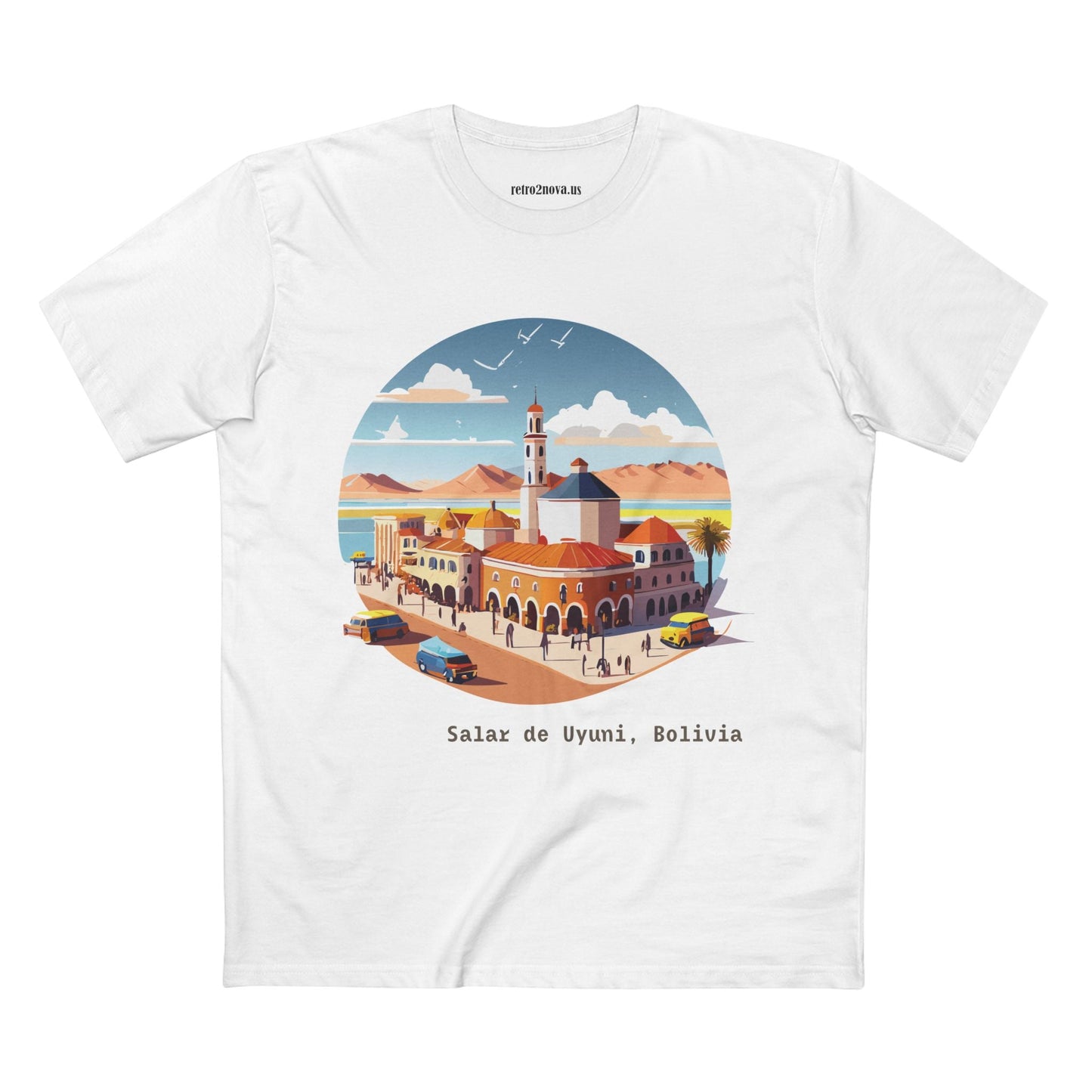 Bolivia Travel Shirt Unisex Premium Cotton Staple Tee With Original Retro2Nova Art Design