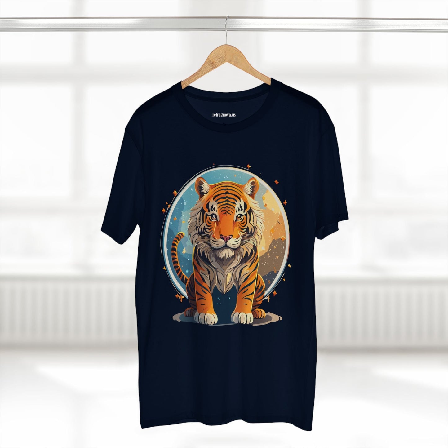 Unisex Premium Cotton Staple Tee With Original Tiger Art Design From Retro2Nova Art Collection For Everyday Comfort