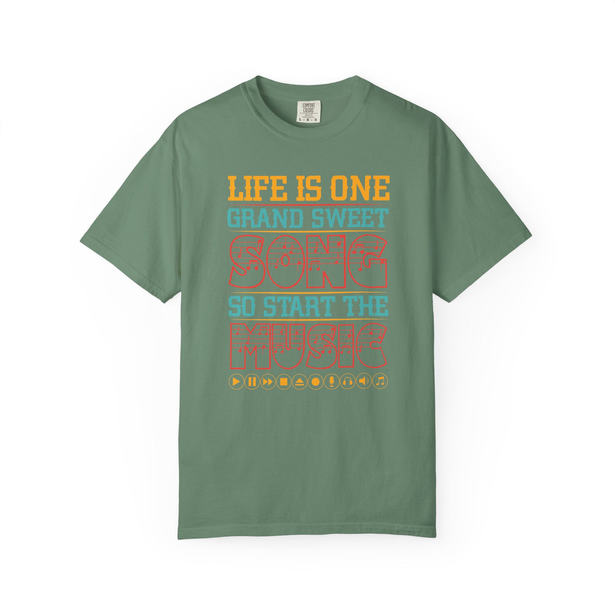 Life Is One Grand Sweet Song typography T-Shirt Music Quote Unisex Cotton Tee 023