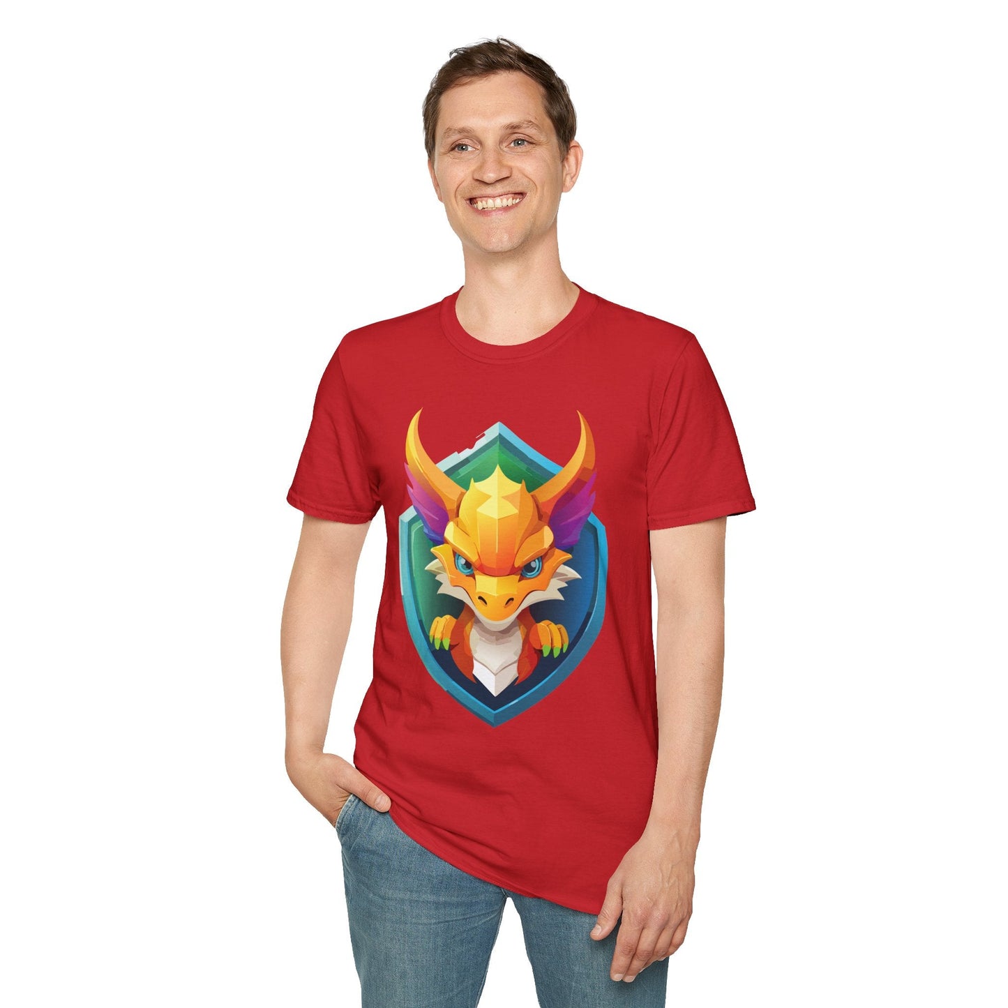 Dragon Graphic Unisex Cotton Softstyle Art Design Tee With Animals 11