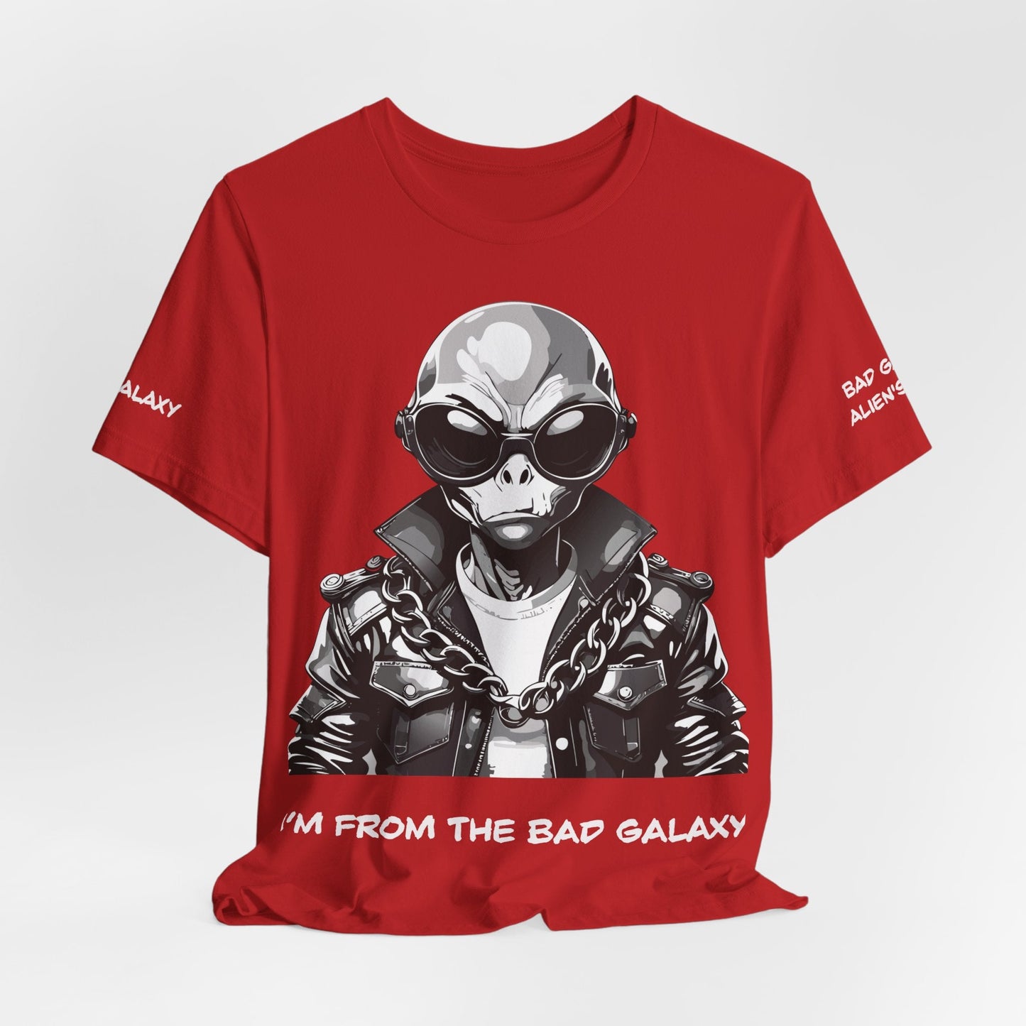 Tee Shirt With Alien From Bad Galaxy 100 Percent Cotton Made To Order Eco Friendly Inks Tee