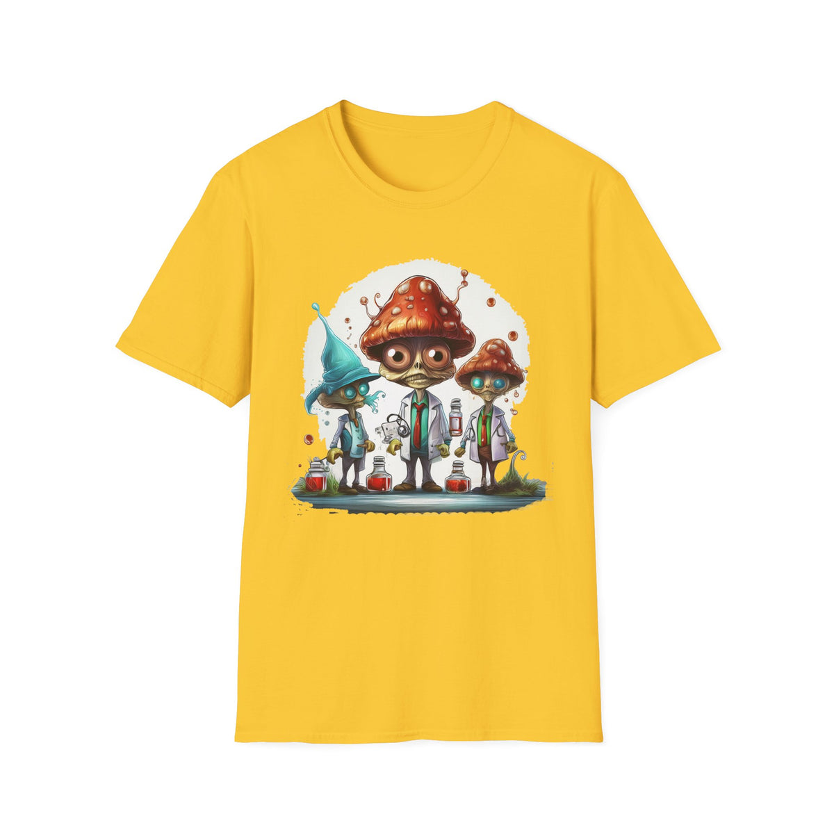 Funny Mashroom Cartoon  Graphic Tee Gildan Unisex 100 Cotton Tee Shirt c18
