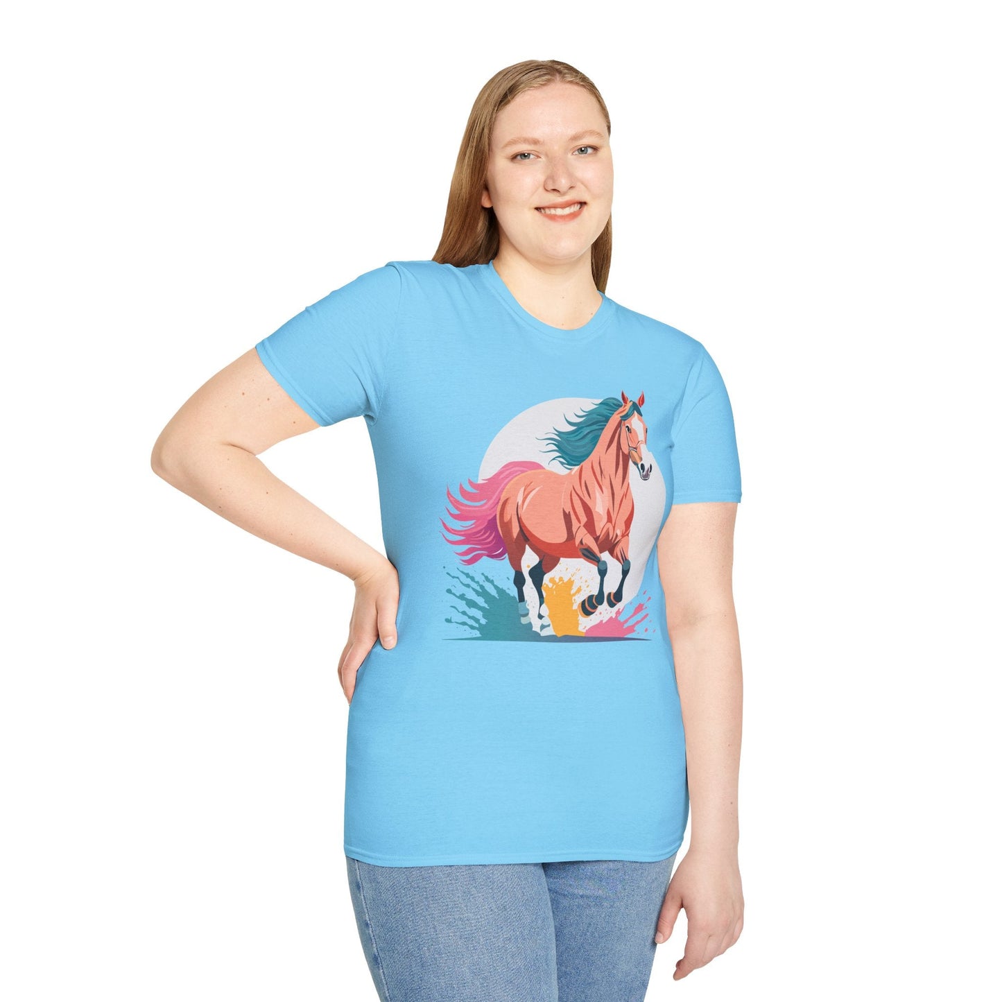 Unisex Horse Shirt Tee Gildan Softstyle 64000 Premium Ringspun Cotton