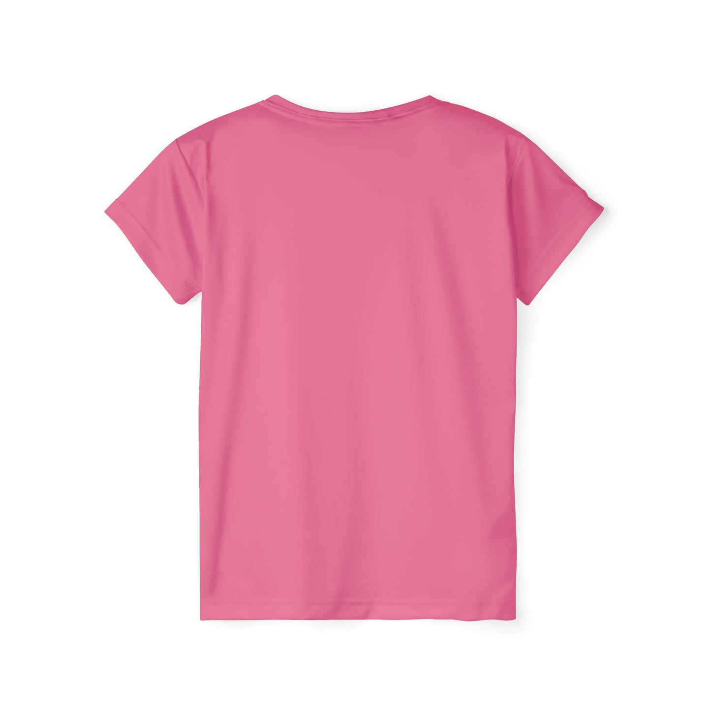 Petal Rouge Pink Women's Sports Jersey Short Sleeves 100% Poly Solid Rose Pink Color Print Athletic Tee