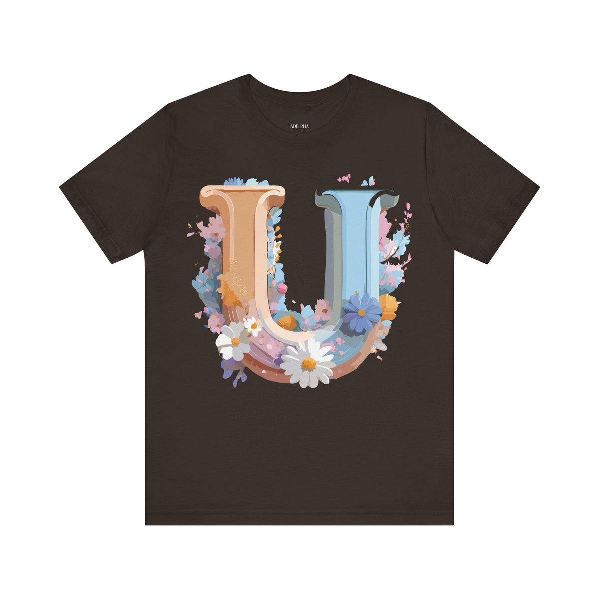 Letter U Graphic Unisex Cotton Bella+Canvas Tee with Art Letter Design