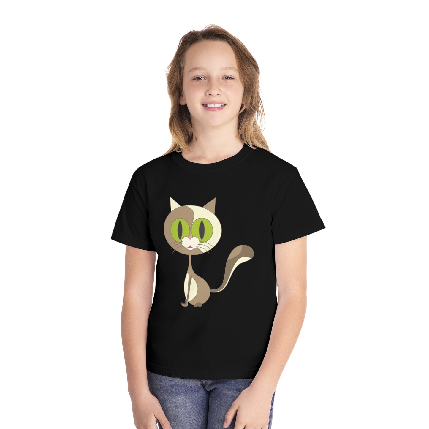 Youth Tee Shirt with Little Cat