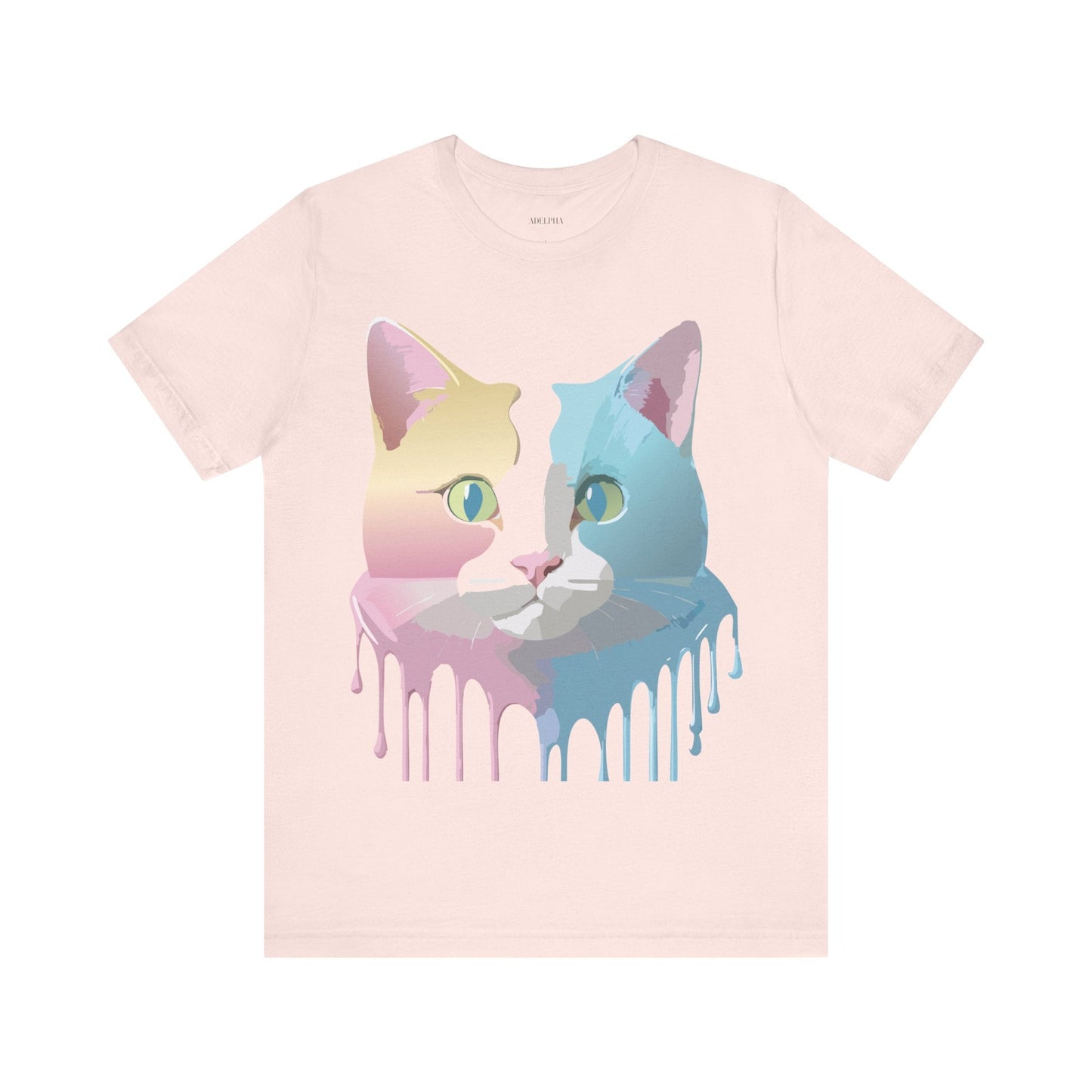 Cat Graphic Tee Unisex Short Sleeve Shirt Vintage Style Adelpha
