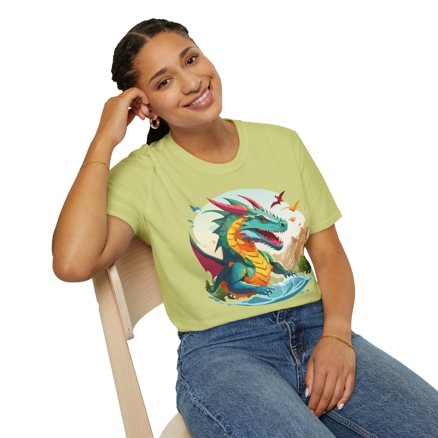Dragon T Shirt Unisex Animal Tee Softstyle 64000 Premium 100 Percent Ring Spun Cotton