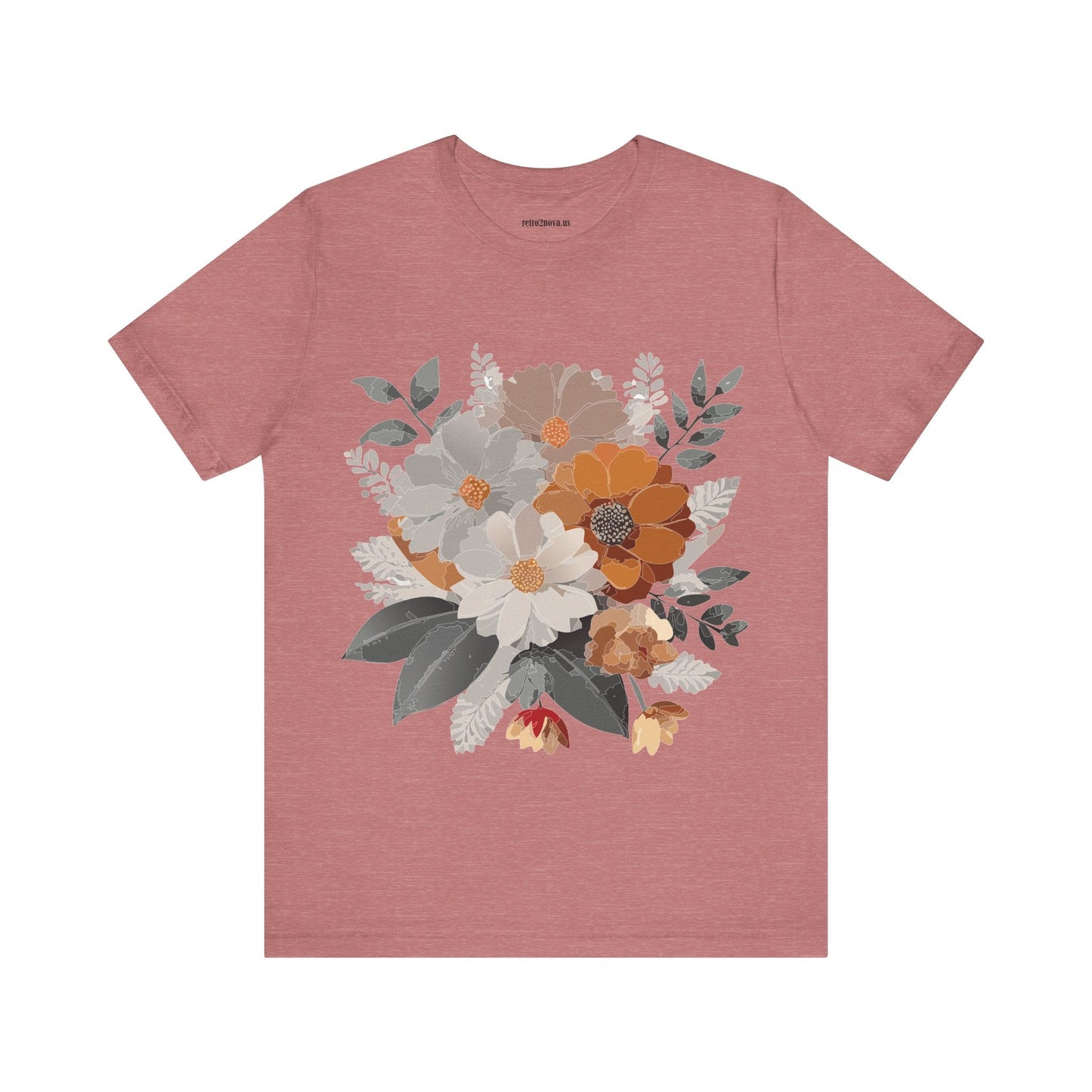 Flowers Shirt Floral Shirt Unisex Tee Lightweight Jersey Short Sleeve Floral Print Free Shipping