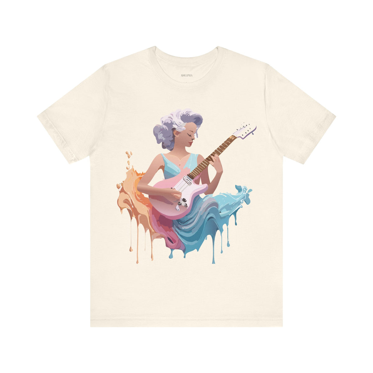 Music Graphic Unisex Cotton Bella+Canvas Tee with Art Design n184