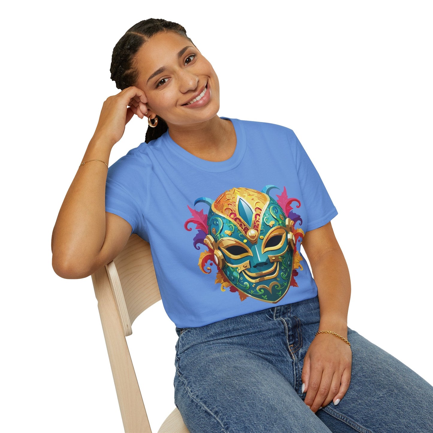 Mask Graphic Unisex Cotton Masquerade Design Artwork Tee 13