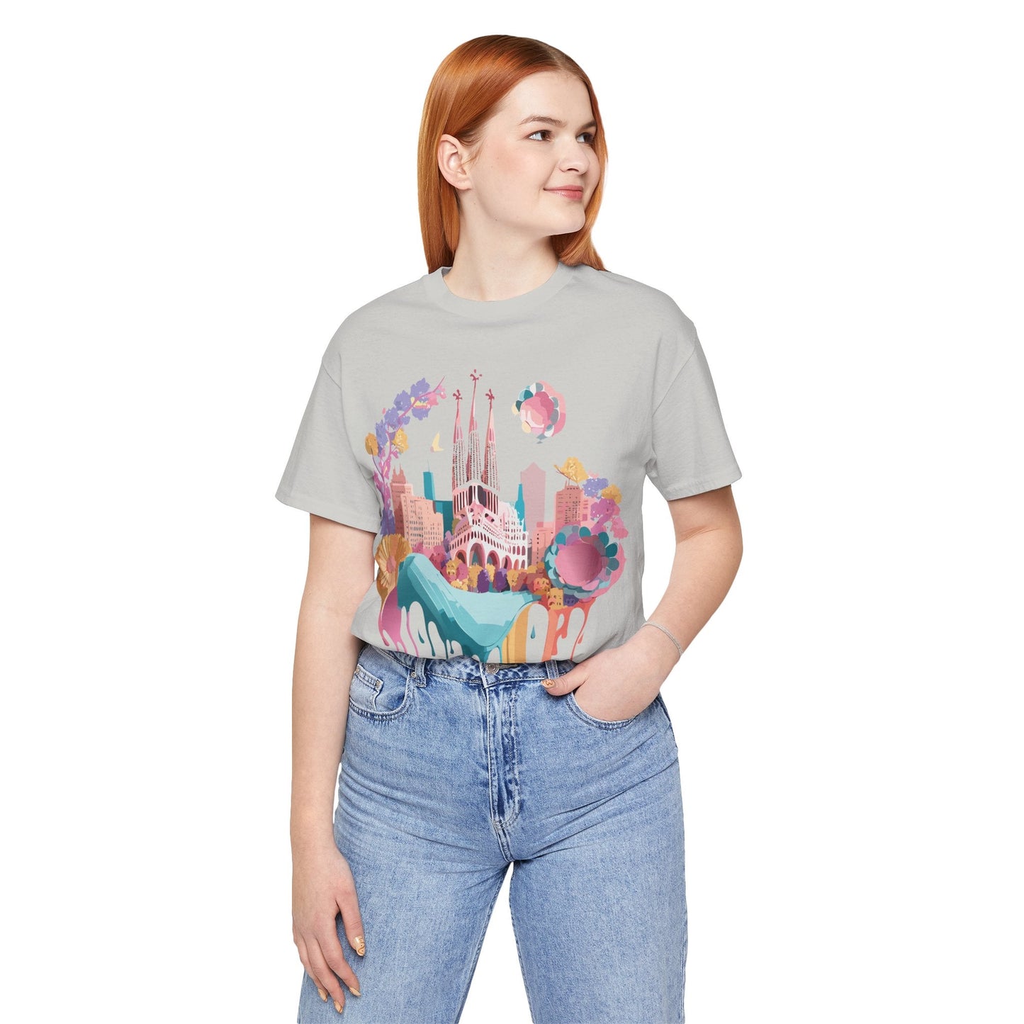 Unisex Graphic Tee Barcelona Design By Adelpha Vintage Artwork Unisex Jersey Short Sleeve Shirt