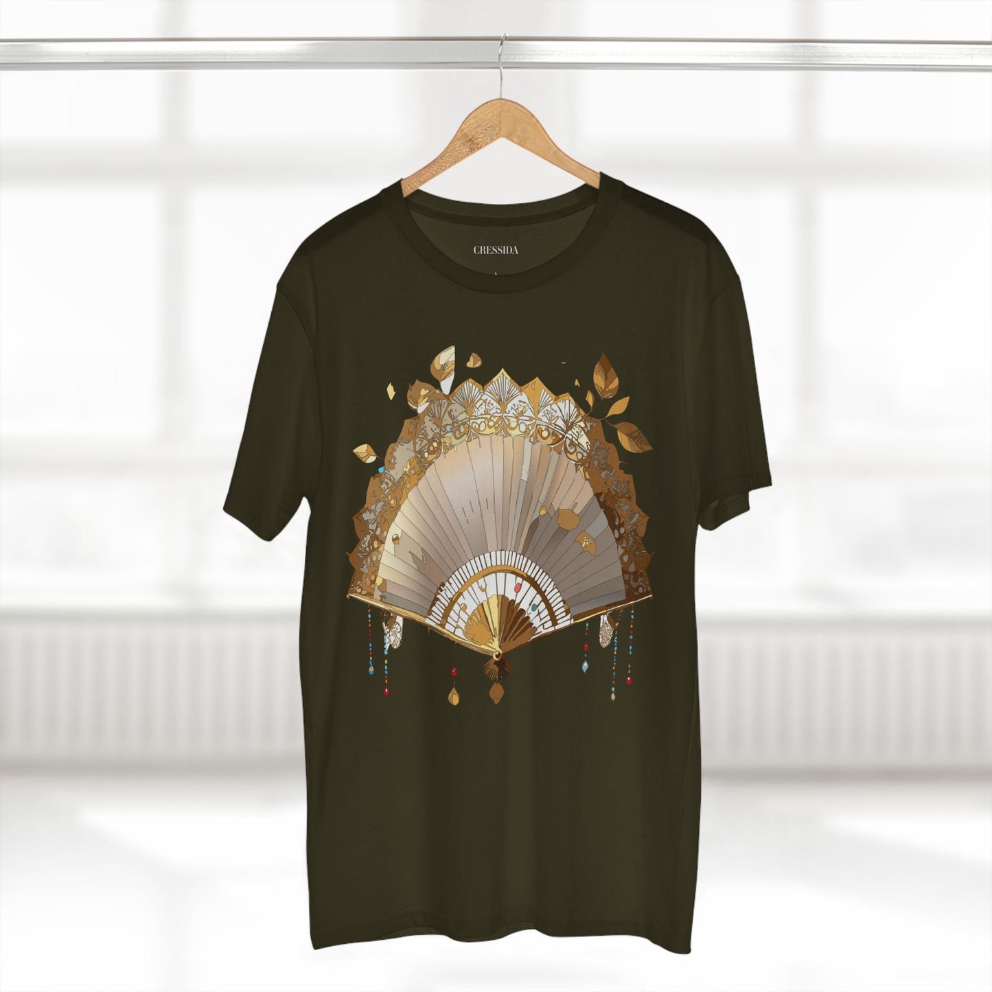 Antique Fan Graphic Design T-Shirt Unisex 100 Cotton Floral Carnival Artwork Tee 12