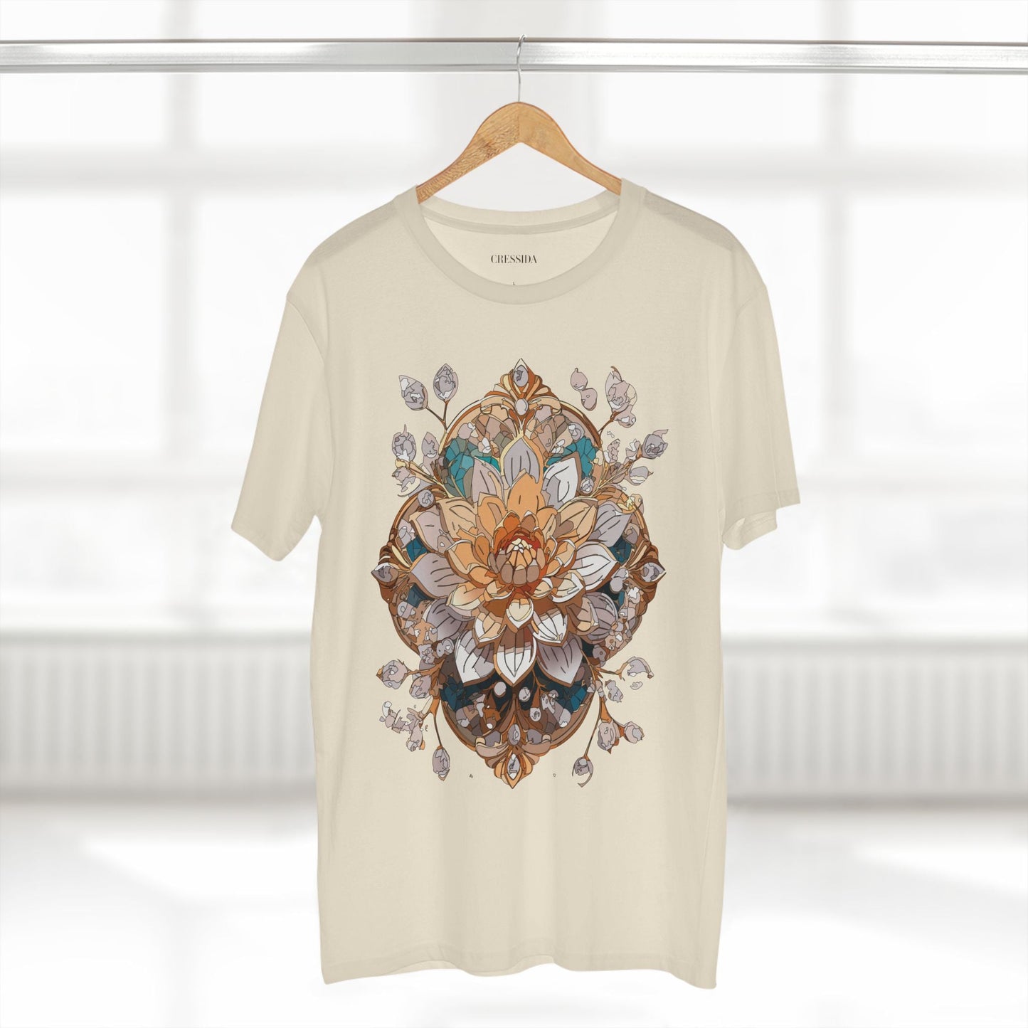 Floral Graphic T-Shirt Unisex 100 Cotton Art Design with Antique Flowers Tee 14
