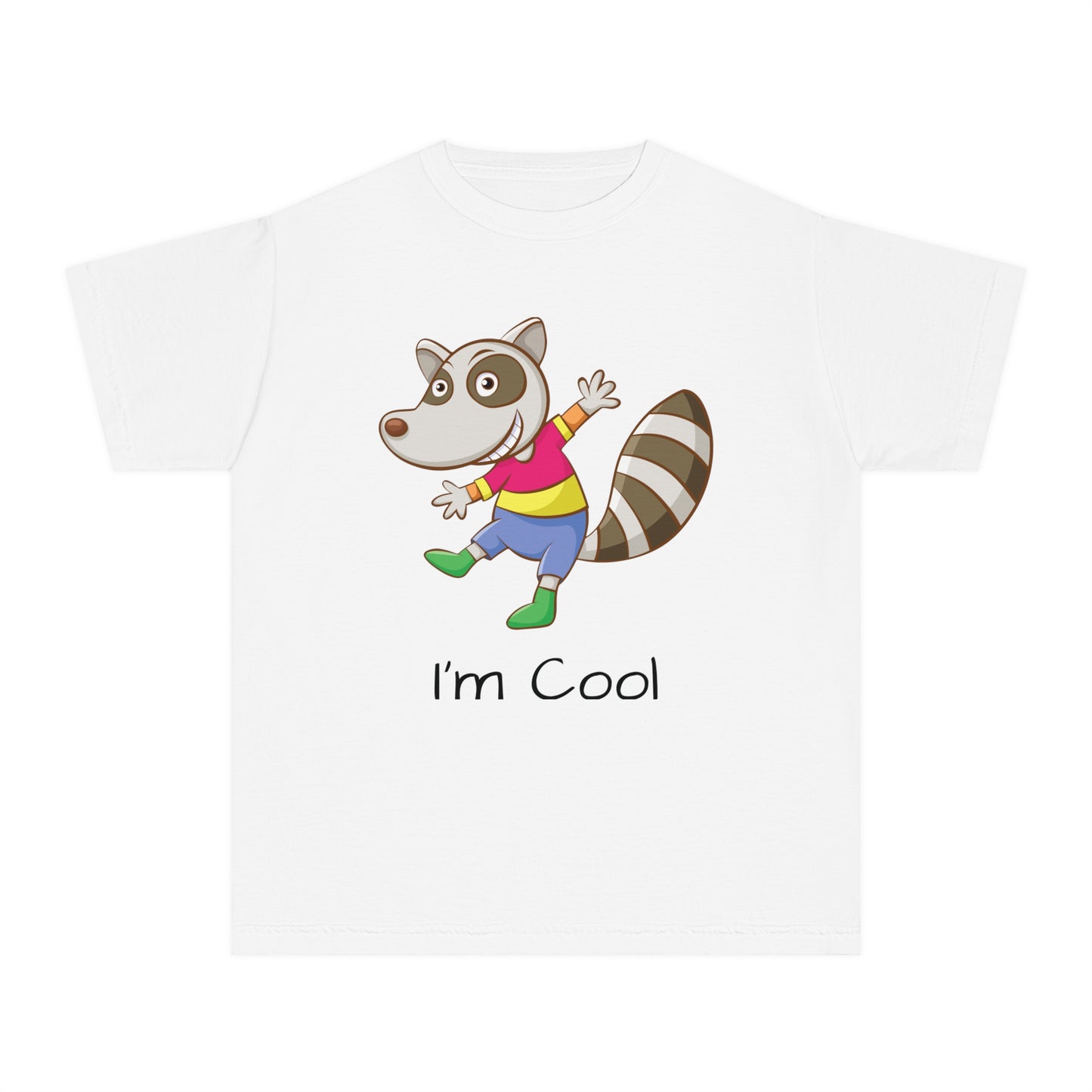 Youth Tee Shirt with Cool Raccoon