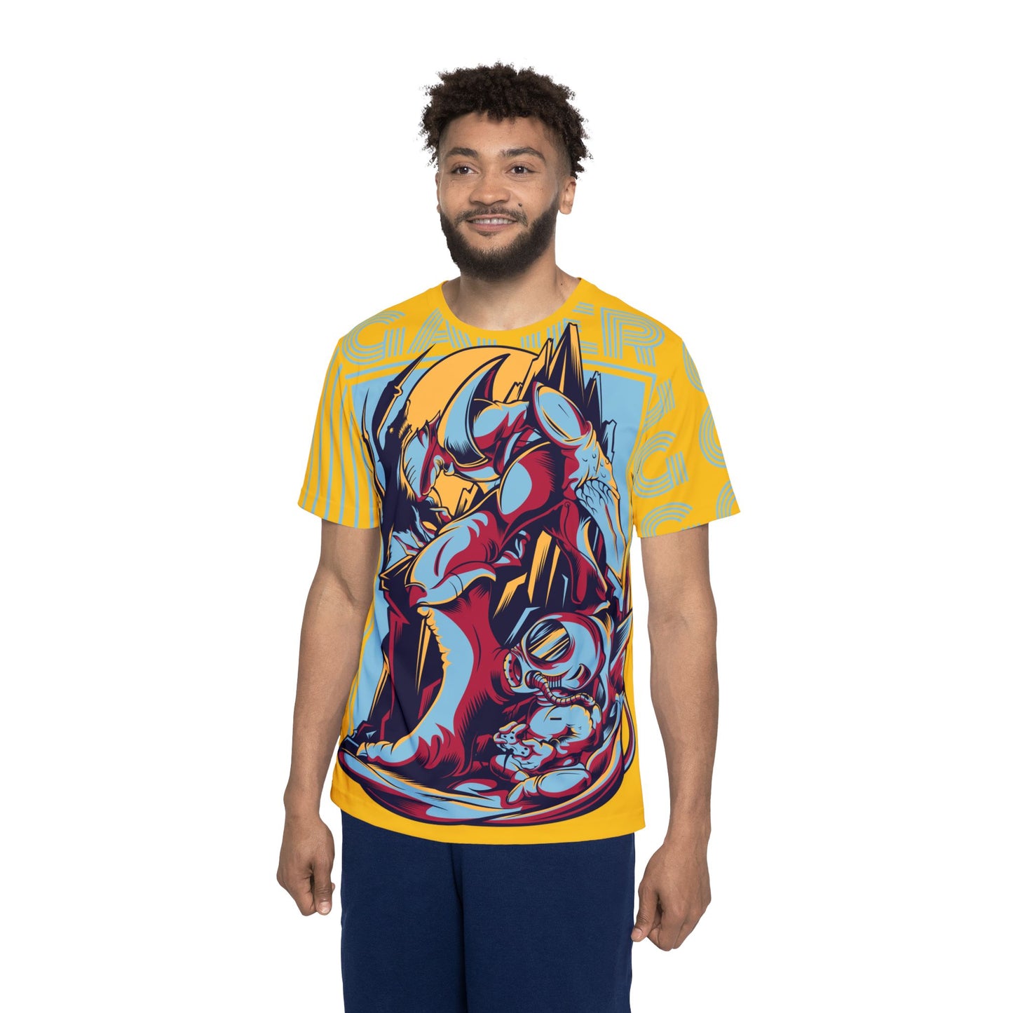 35-Be Fun Graphic T-Shirt, Art Design Poly Shirt, All Over Print Graphic Tee, Monsters T-Shirt, Cartoon Tees