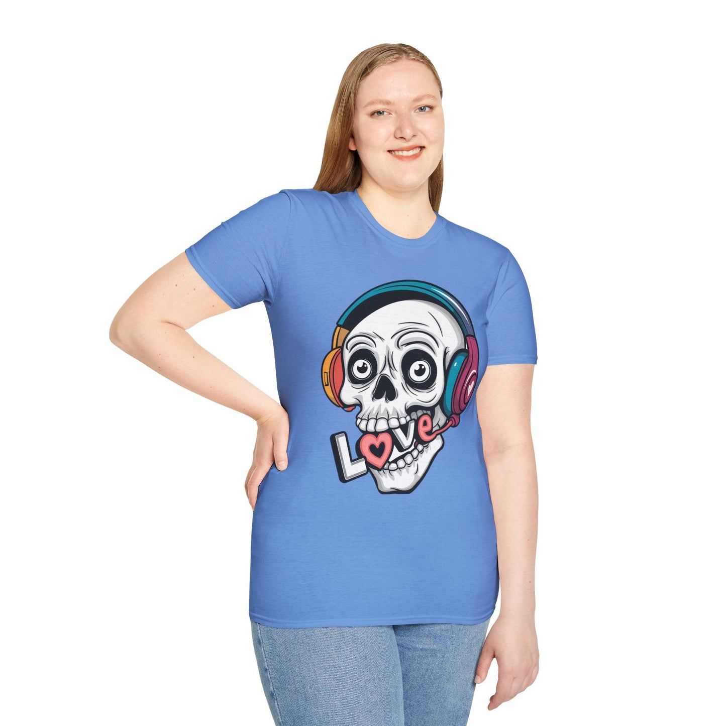 Skull Tee Shirt Unisex Skeleton Shirt With Skull Artwork Gildan Softstyle Cotton Tee