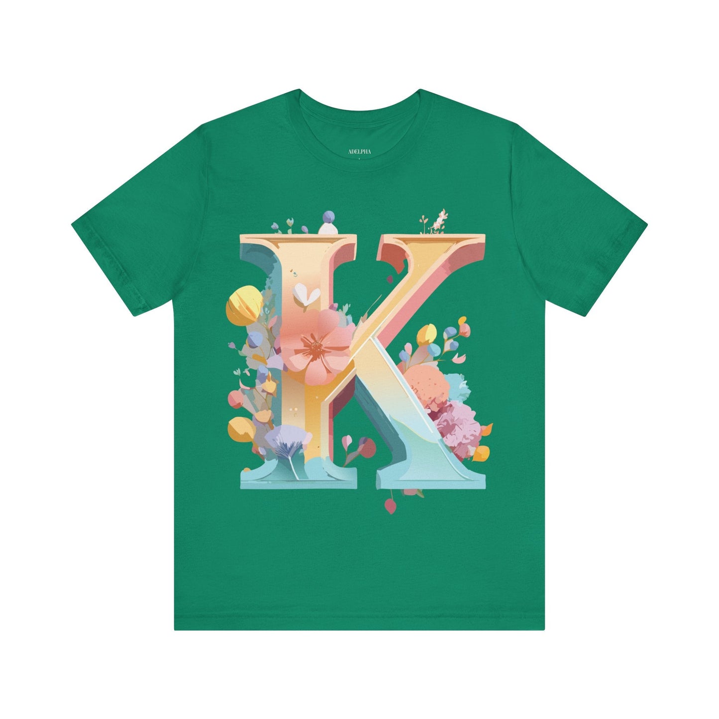 Unisex Letter K Graphic Tee By Adelpha Vintage Inspired Artwork Short Sleeve Shirt