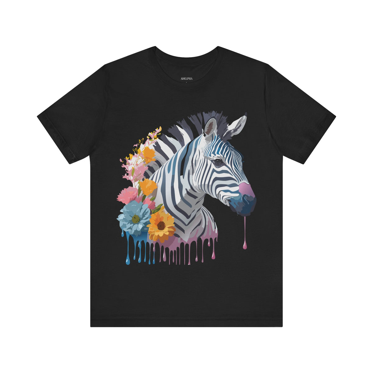 Zebra Graphic Unisex Cotton Bella+Canvas Tee with Art Animal Design e77