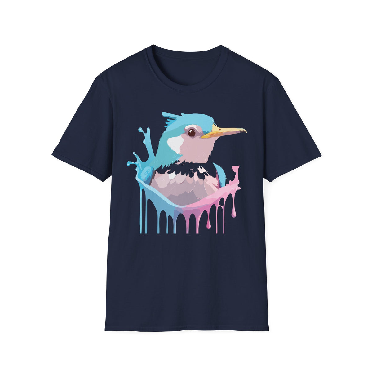 Pastel Hummingbird T-Shirt | Drip Paint Bird Art