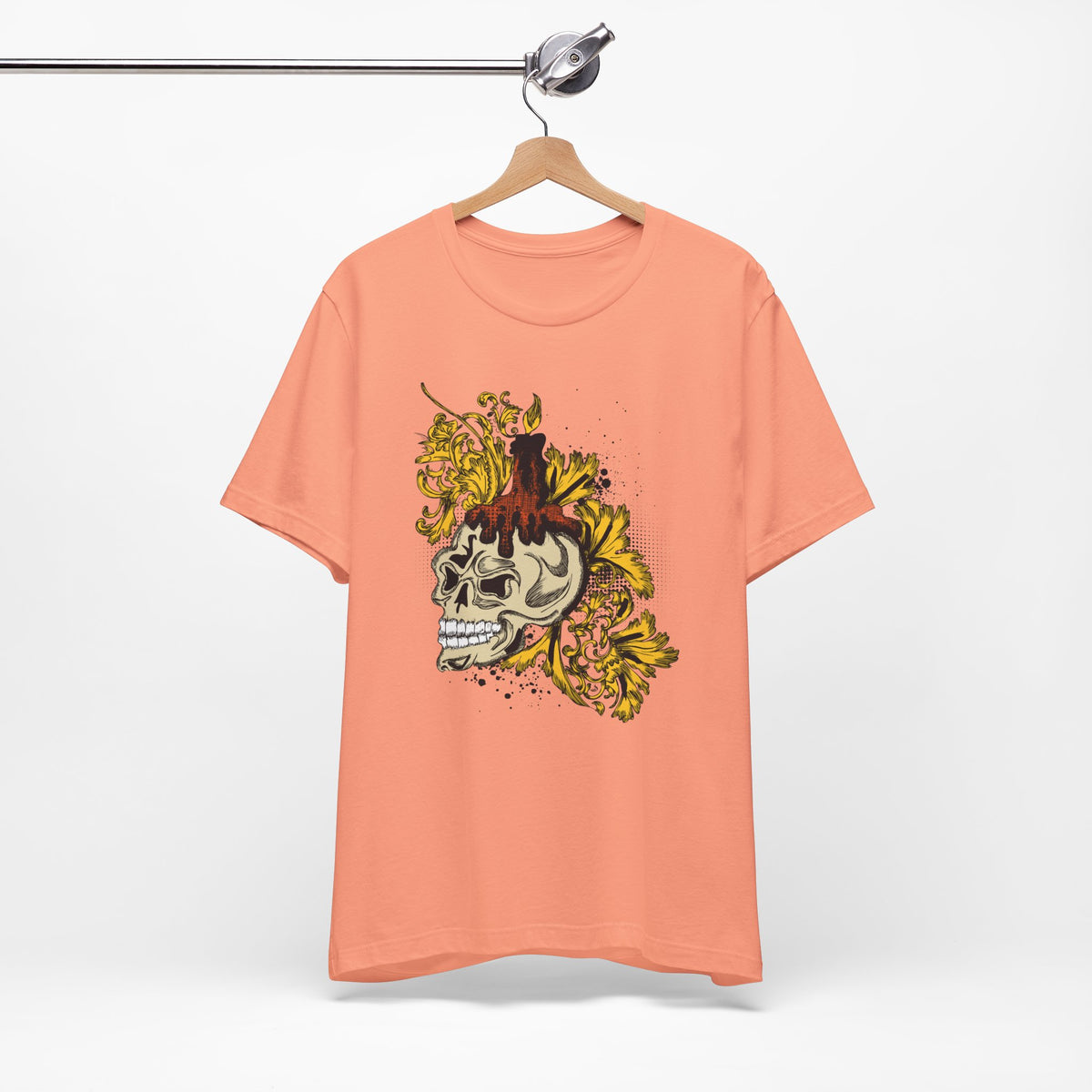 Rock Skull Graphic Design Tee, Skull Shirt, Vintage Tees, Art Design T-Shirt, Vintage Graphic Tee, Art Shirts with Skulls 3