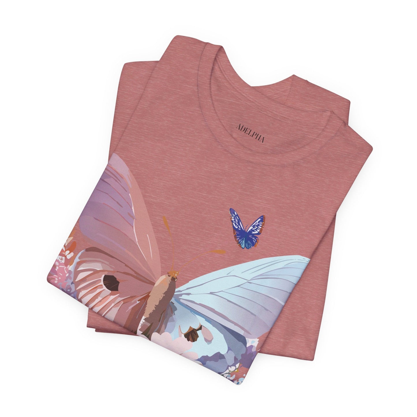 Butterfly Graphic Unisex 100 Cotton Lightweight Vintage Floral Design Jersey Tee 69