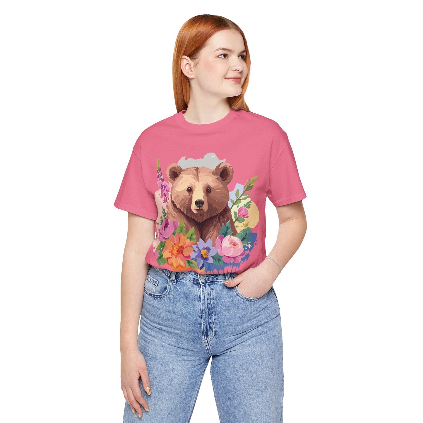 Bear Graphic Unisex 100 Cotton Short Sleeve Art Design Vintage T-Shirt 1