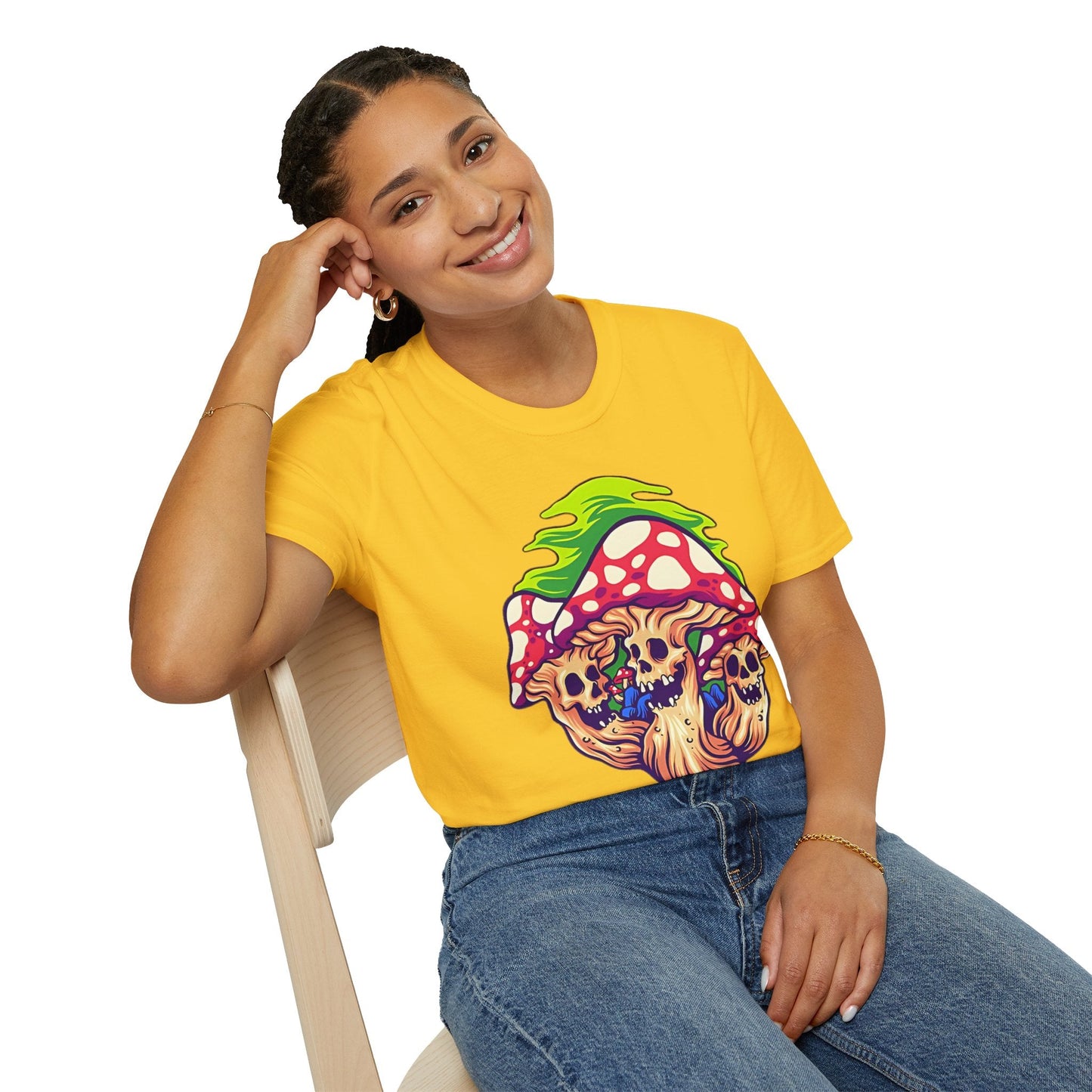 Mashroom Tee Shirt Unisex Softstyle Gildan 64000 Cotton With Funny Mashroom Design