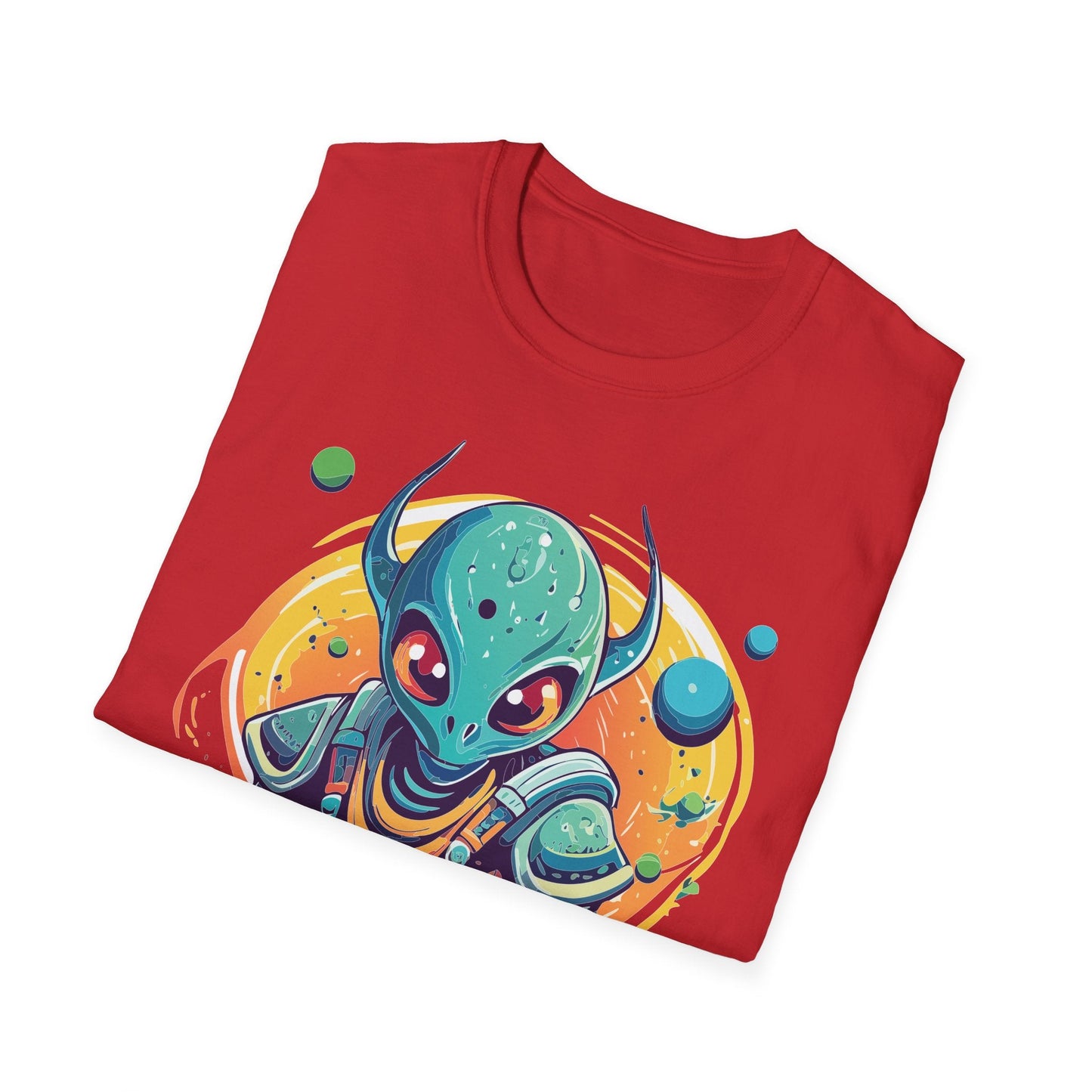 Alien Graphic Unisex Cotton Softstyle UFO Artwork Tee 13