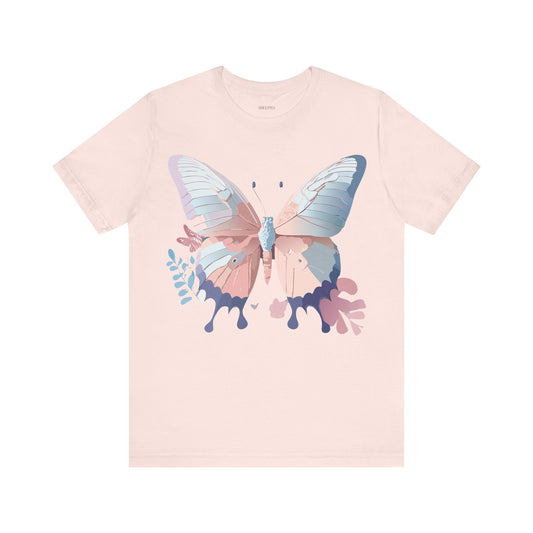 Butterfly Graphic Unisex Cotton Bella+Canvas Tee with Art Design n107