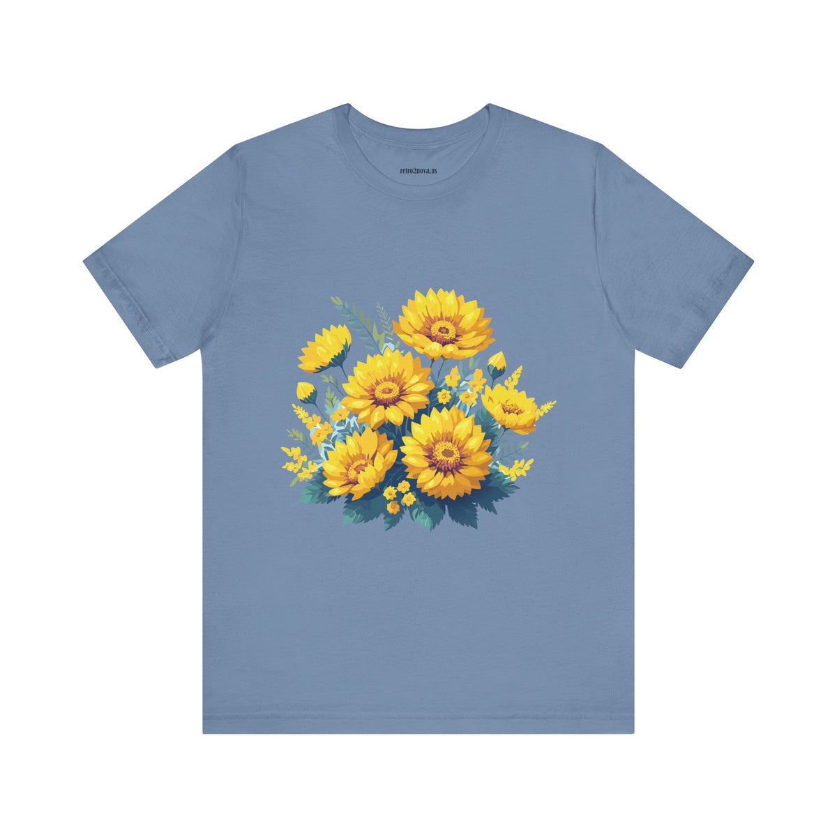 Floral Graphic Unisex Cotton Bella+Canvas Tee with Flowers Design ab16