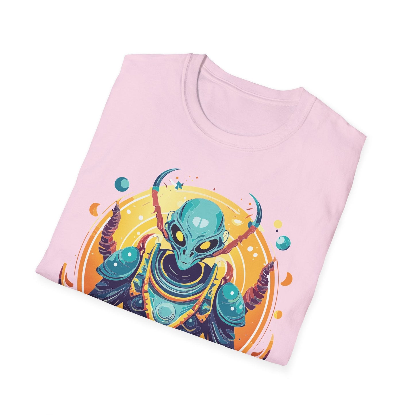 Alien Graphic Unisex Cotton Softstyle UFO Artwork Tee 16