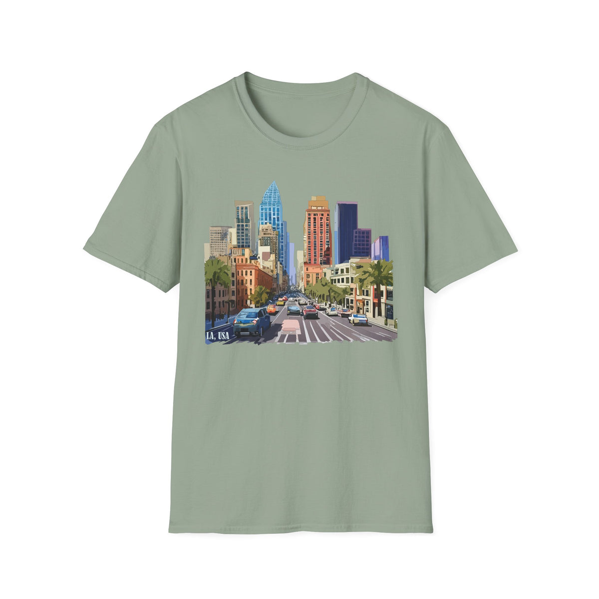 Los Angeles City Skyline T-Shirt | Urban Downtown Street Scene