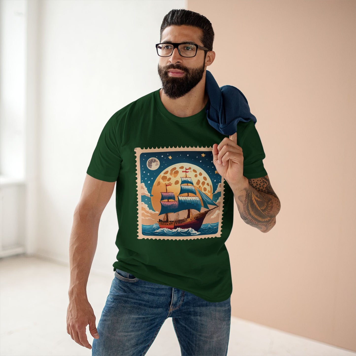 Stamp Shirt Postage Stamp Tee Unisex Premium Cotton with Original Art Design Retro2Nova