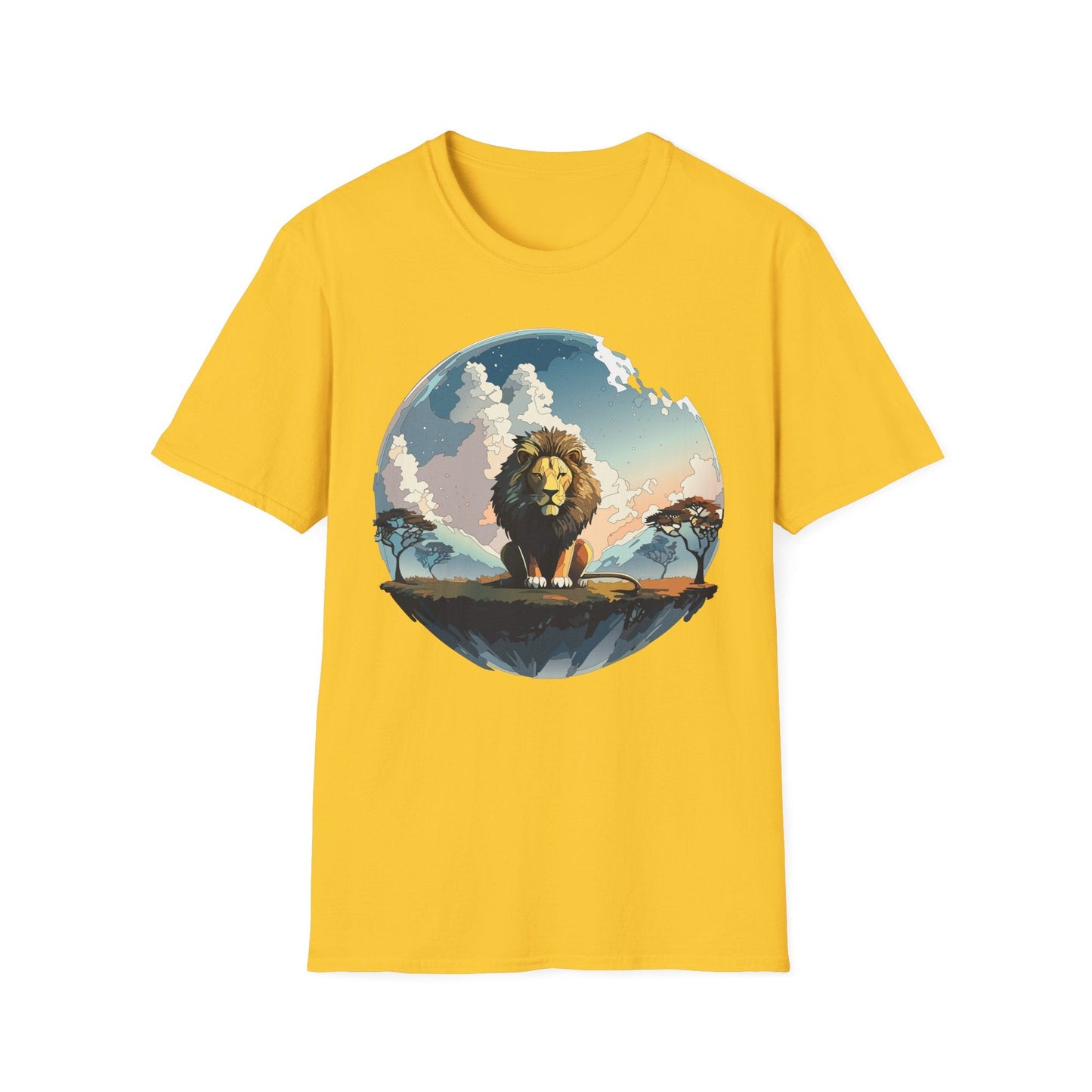 Lion Shirt Unisex Animal Tee Gildan Softstyle 64000 One Hundred Percent Cotton