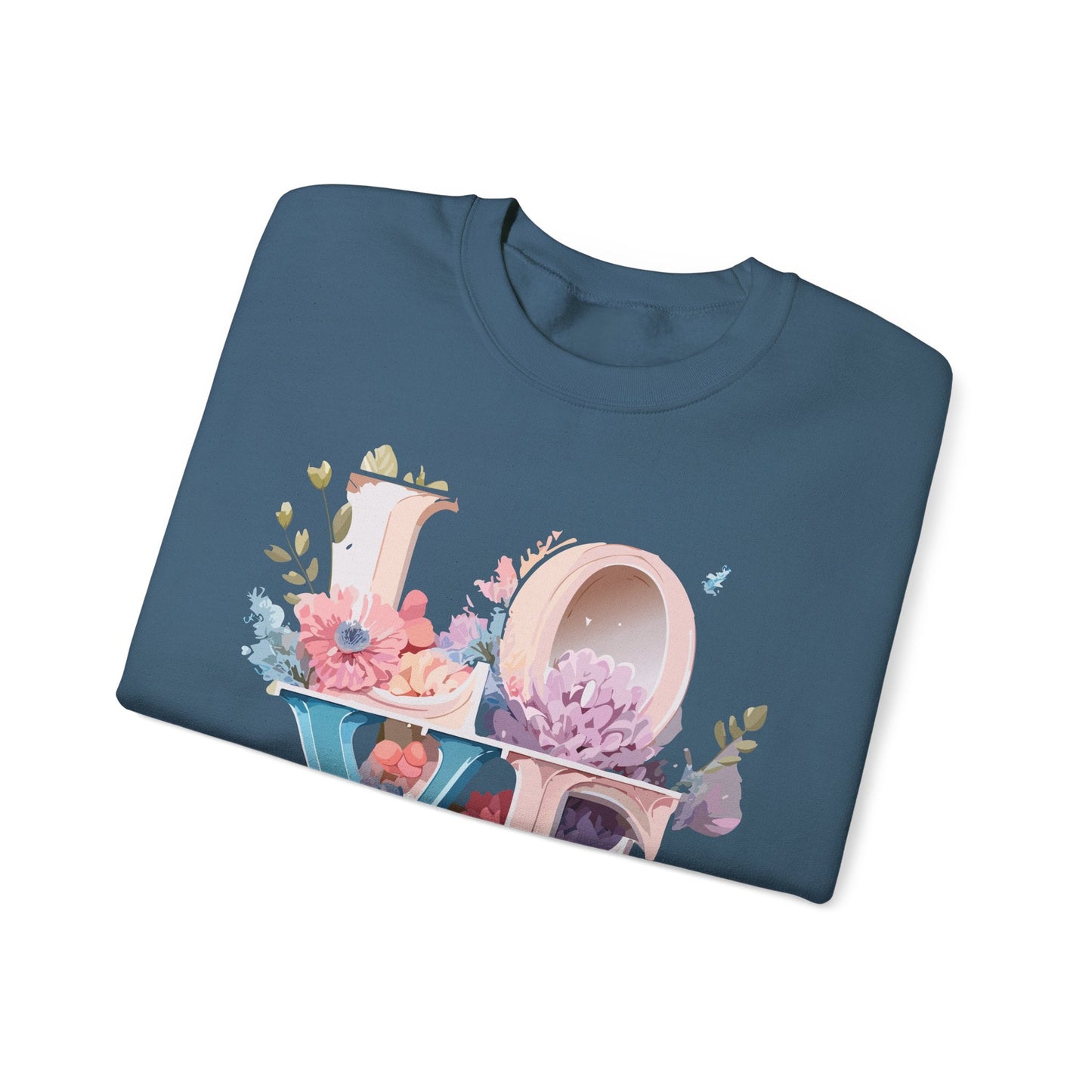 Floral Love Sweatshirt Valentines Day Sweatshirt Love Flower Unisex Crewneck Sweatshirt