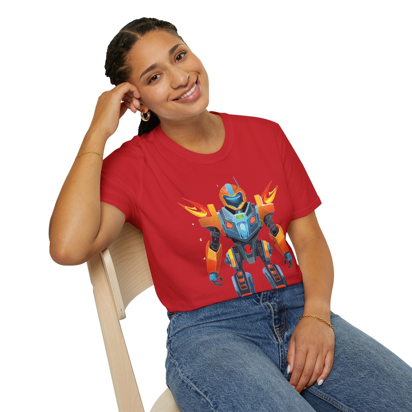 Cyborg Robot Graphic Unisex Softstyle Cotton Tee 5